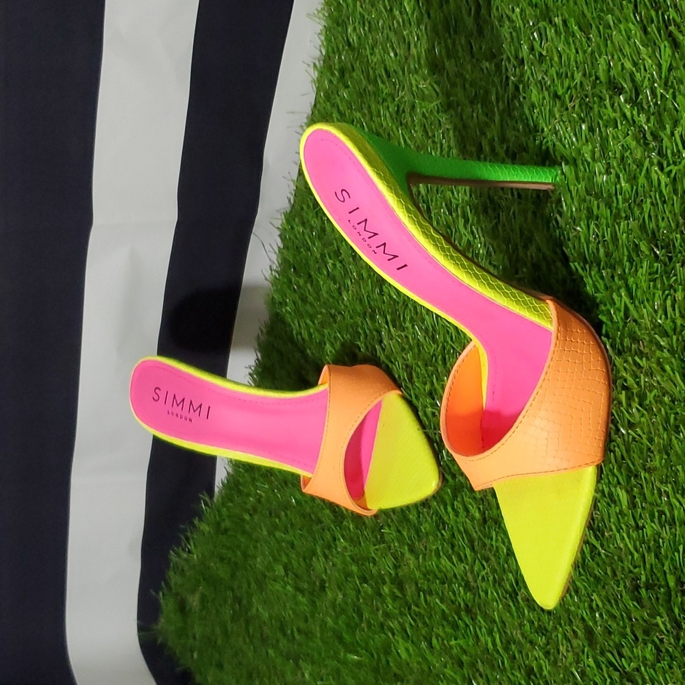 Simmi Multicolor Neon Heels - Picture 8 of 8